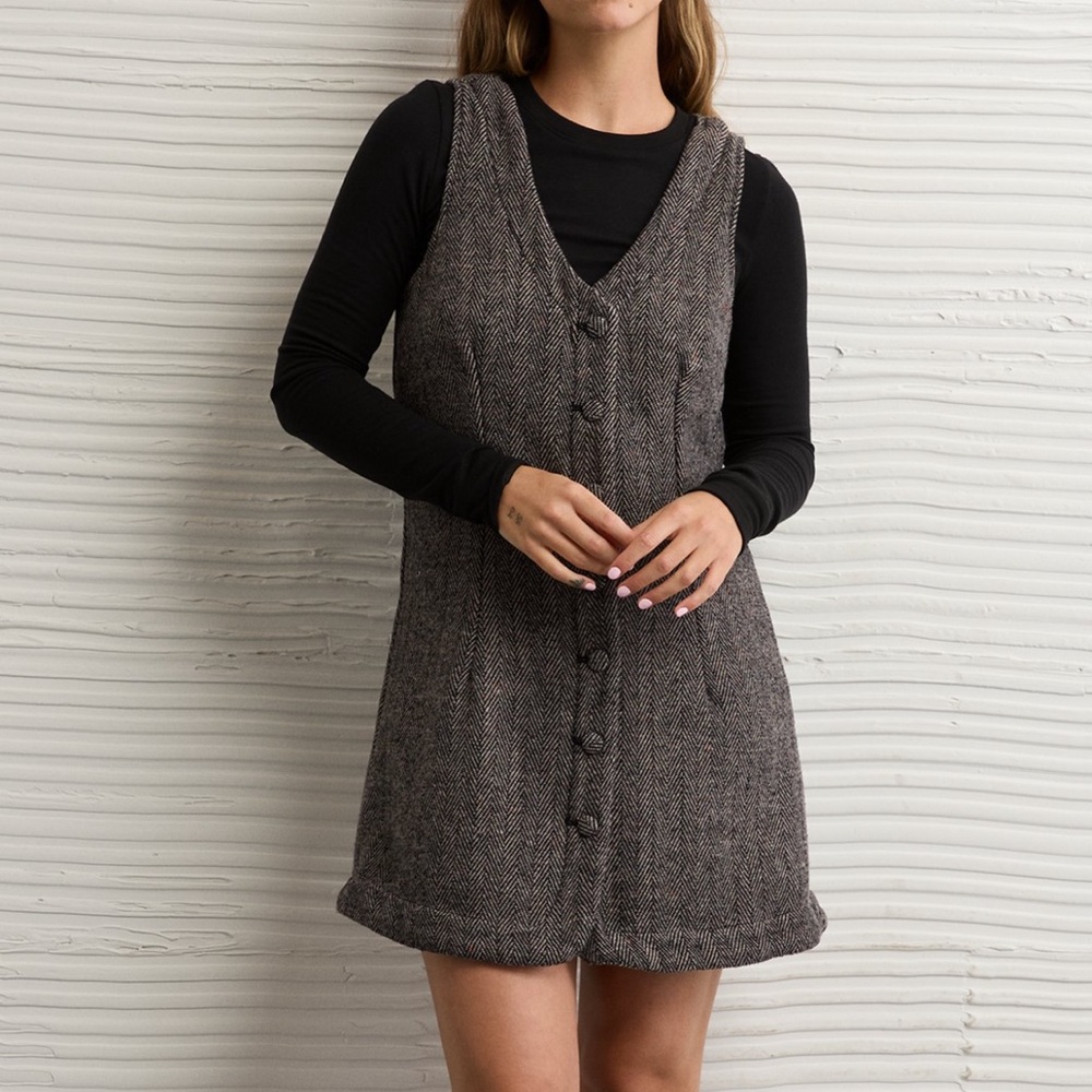 AE Button Front Pinafore Mini Dress size XL